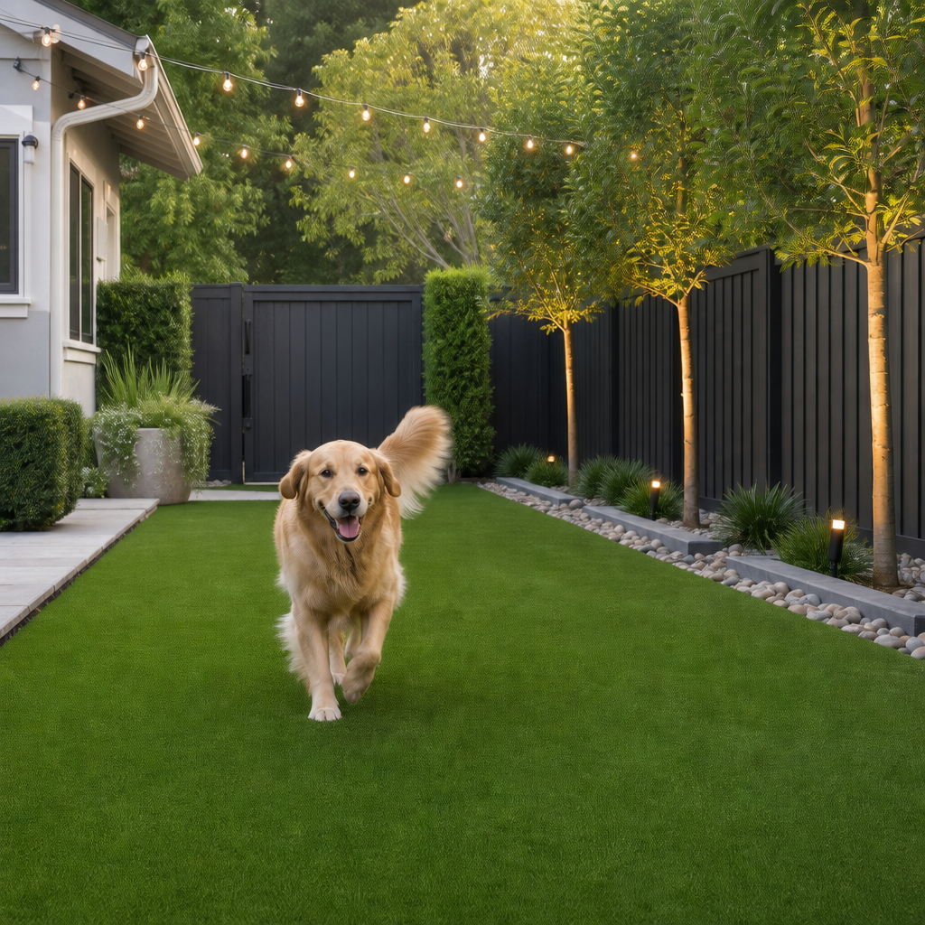 Mud-free pet and dog run turf