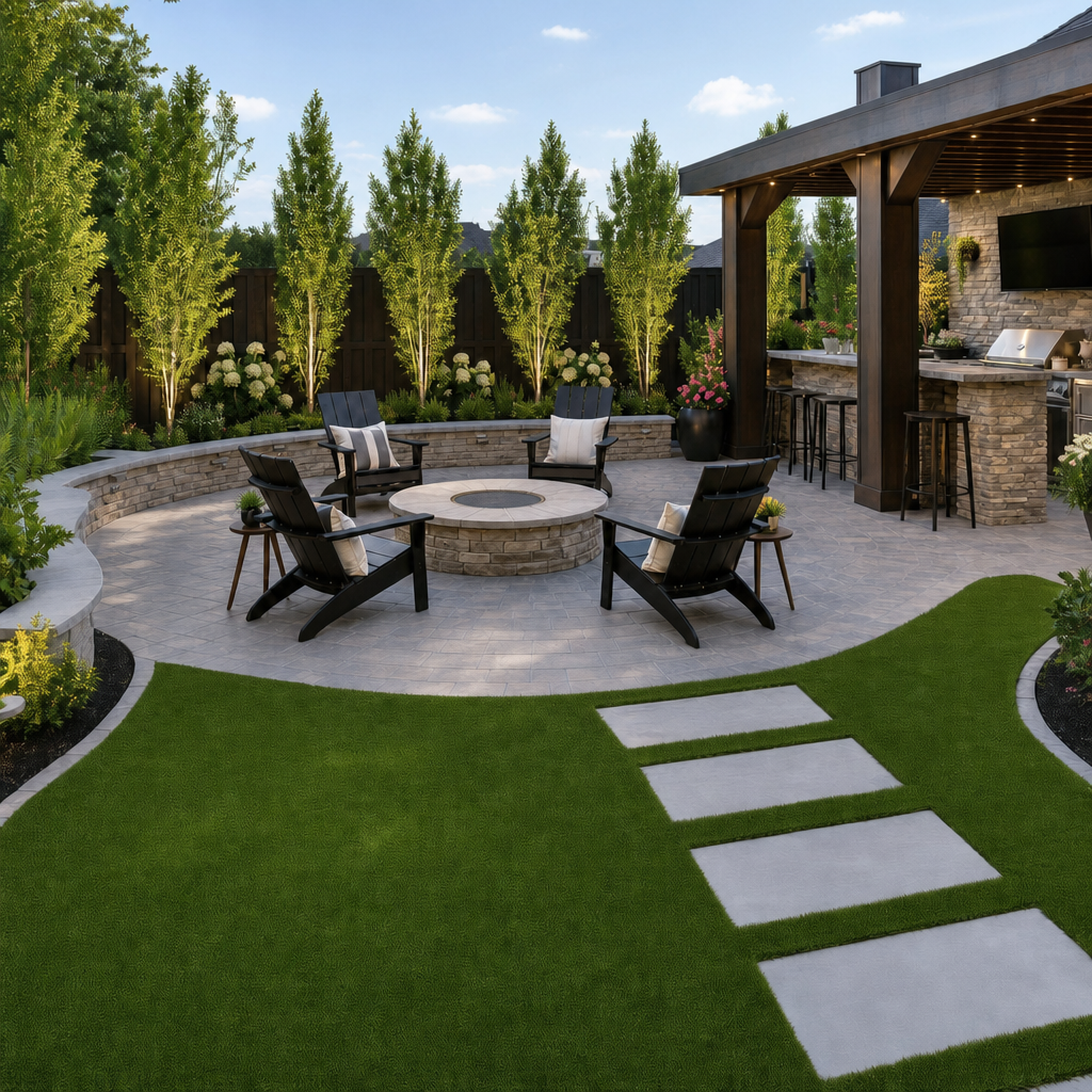 Luxury residential turf installation